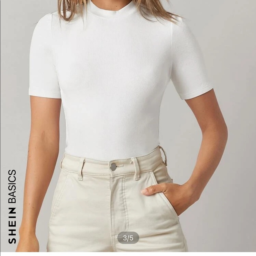 SHEIN white basic top - Picture 3 of 4